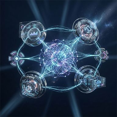 Abstract AI Neural Network Visualization