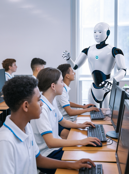 Abstract AI neural network visualization glowing blue